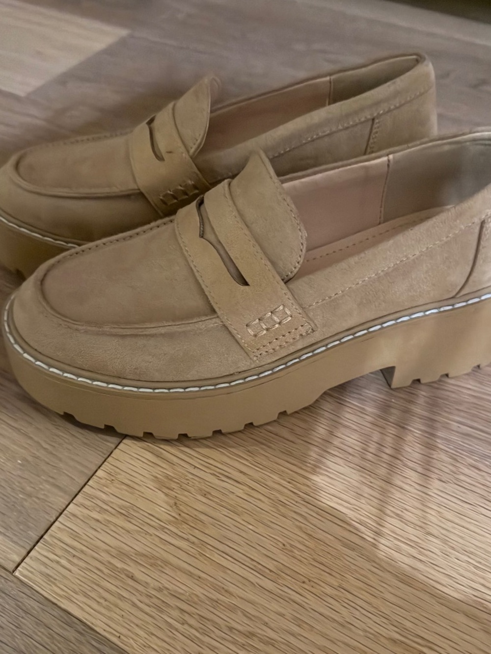 Platform penny loafer with chunky lug sole - 6 - only worn inside